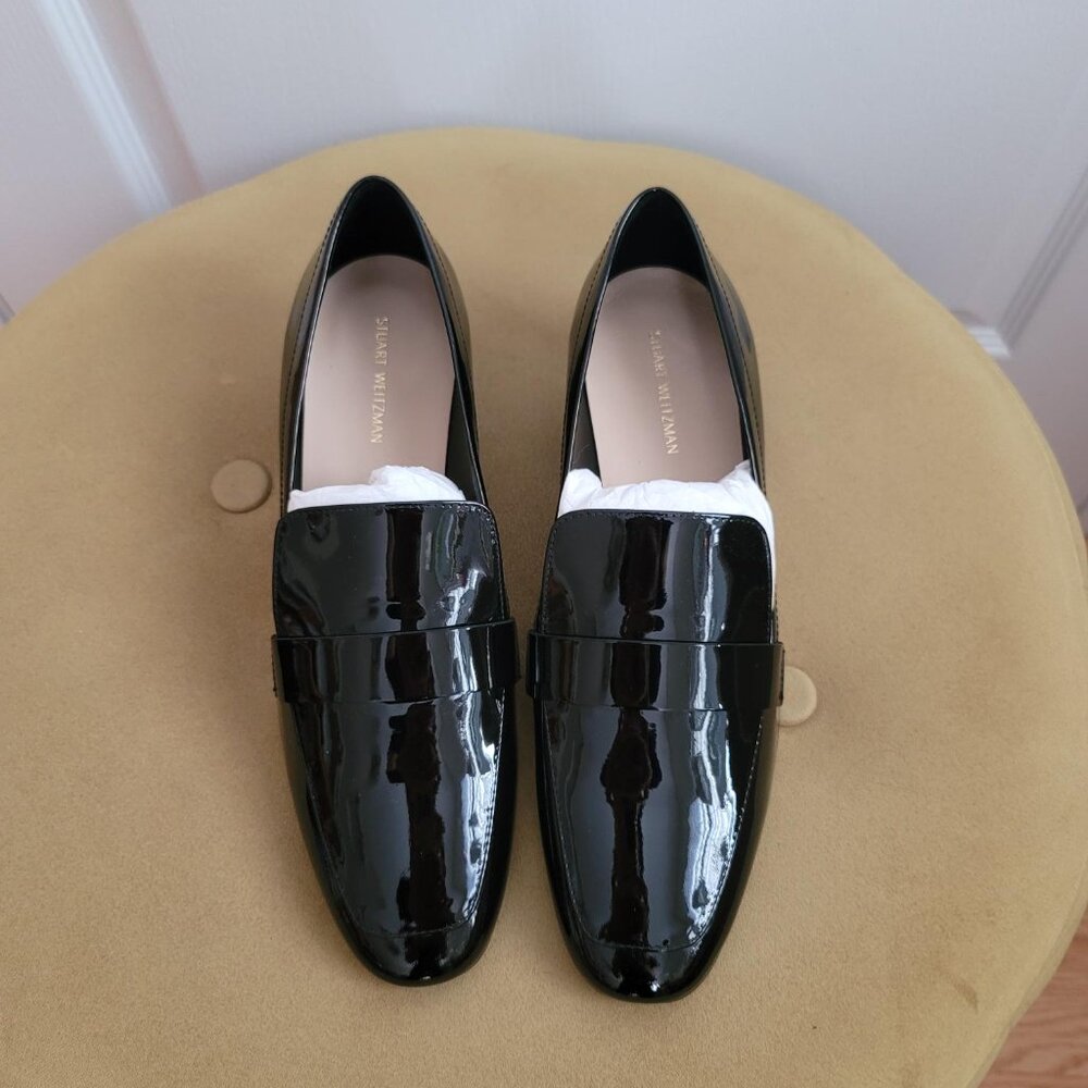 Stuart Weitzman Glossy Black Loafers